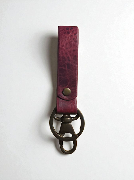 Red Bison Leather Key Fob
