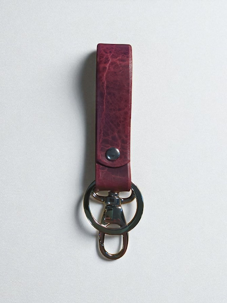 Red Bison Leather Key Fob