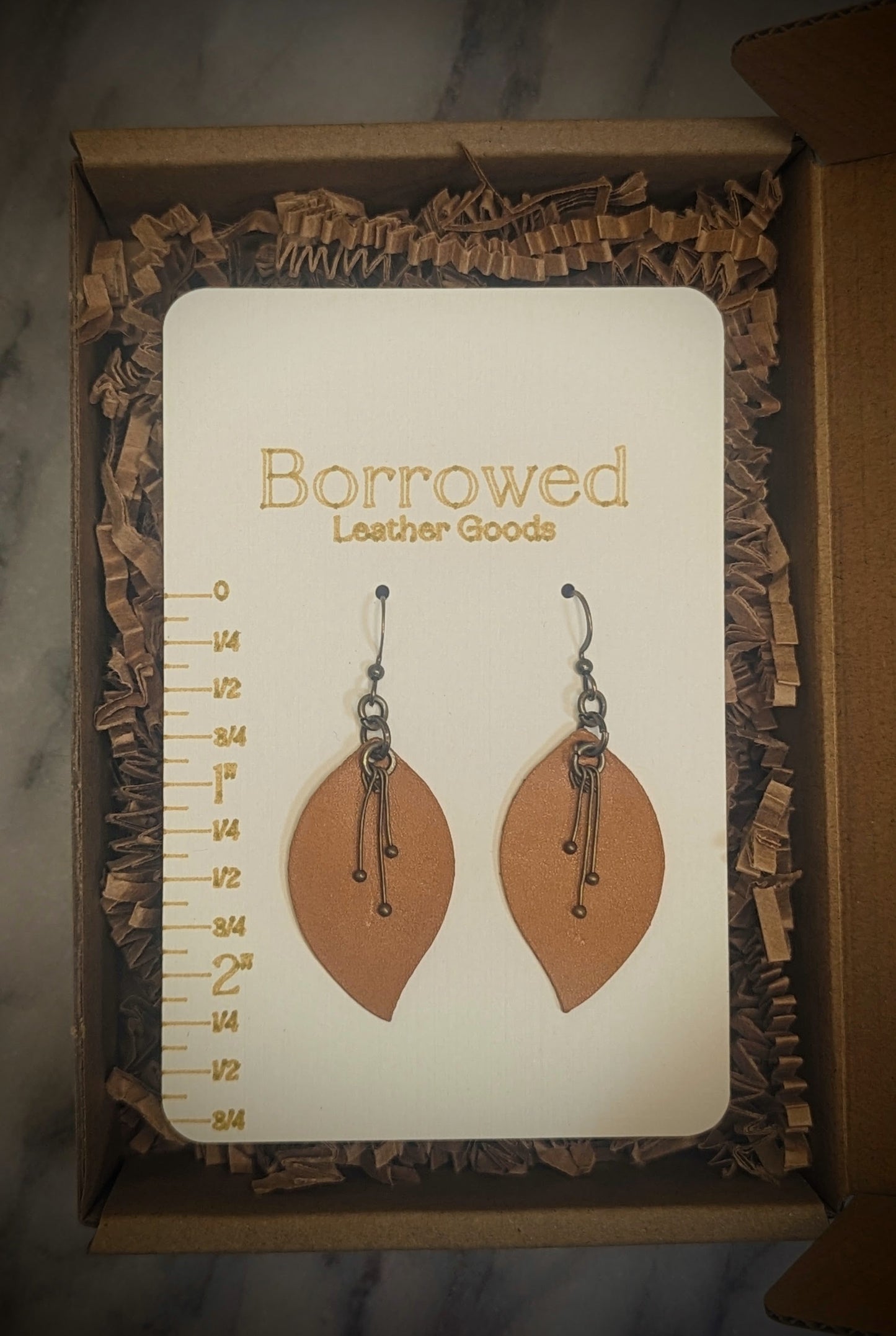 Leaf w/ Ball Pin Accent Earrings
