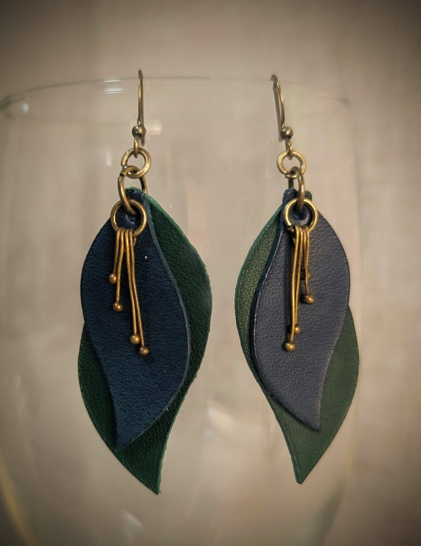 Stacked Two-Toned w/ Ball Pin Accent Earrings