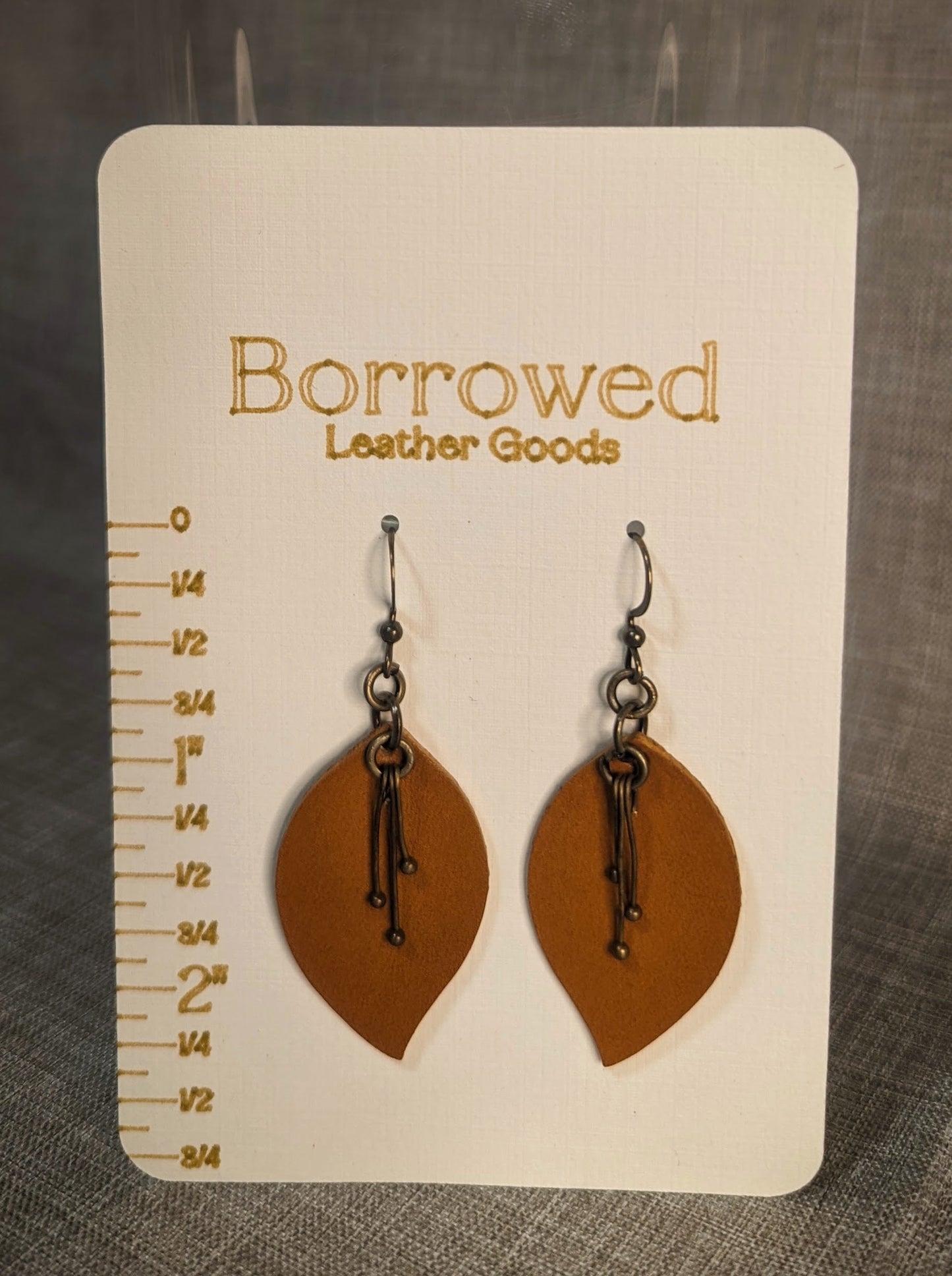 Leaf w/ Ball Pin Accent Earrings