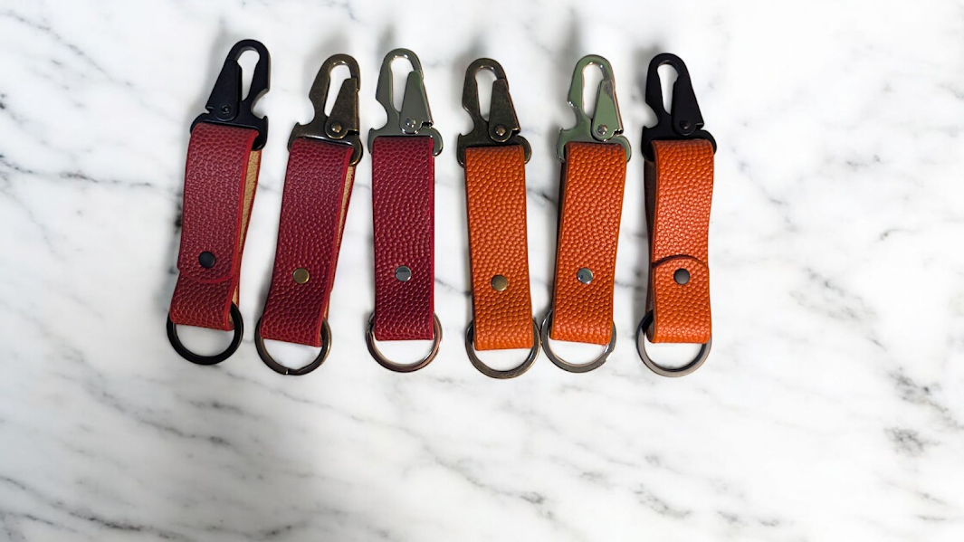 Football/Basketball Leather Key Fob w/ Bottle Opener