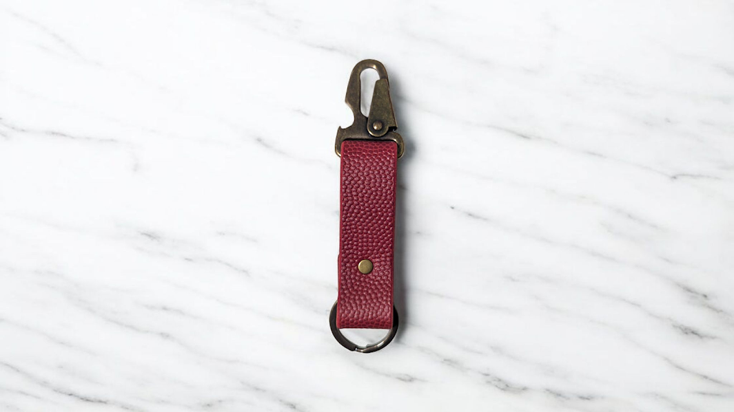 Football/Basketball Leather Key Fob w/ Bottle Opener