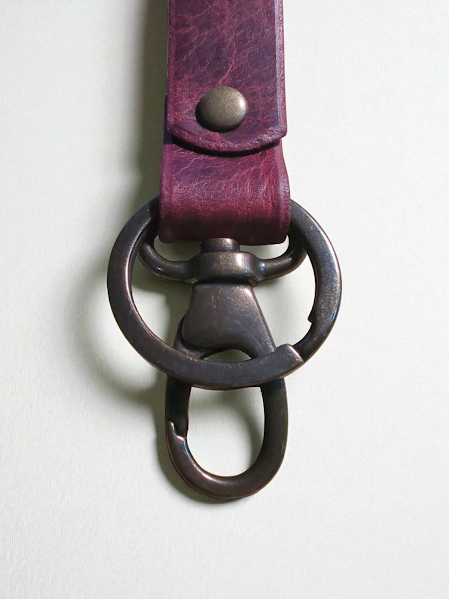 Red Bison Leather Key Fob
