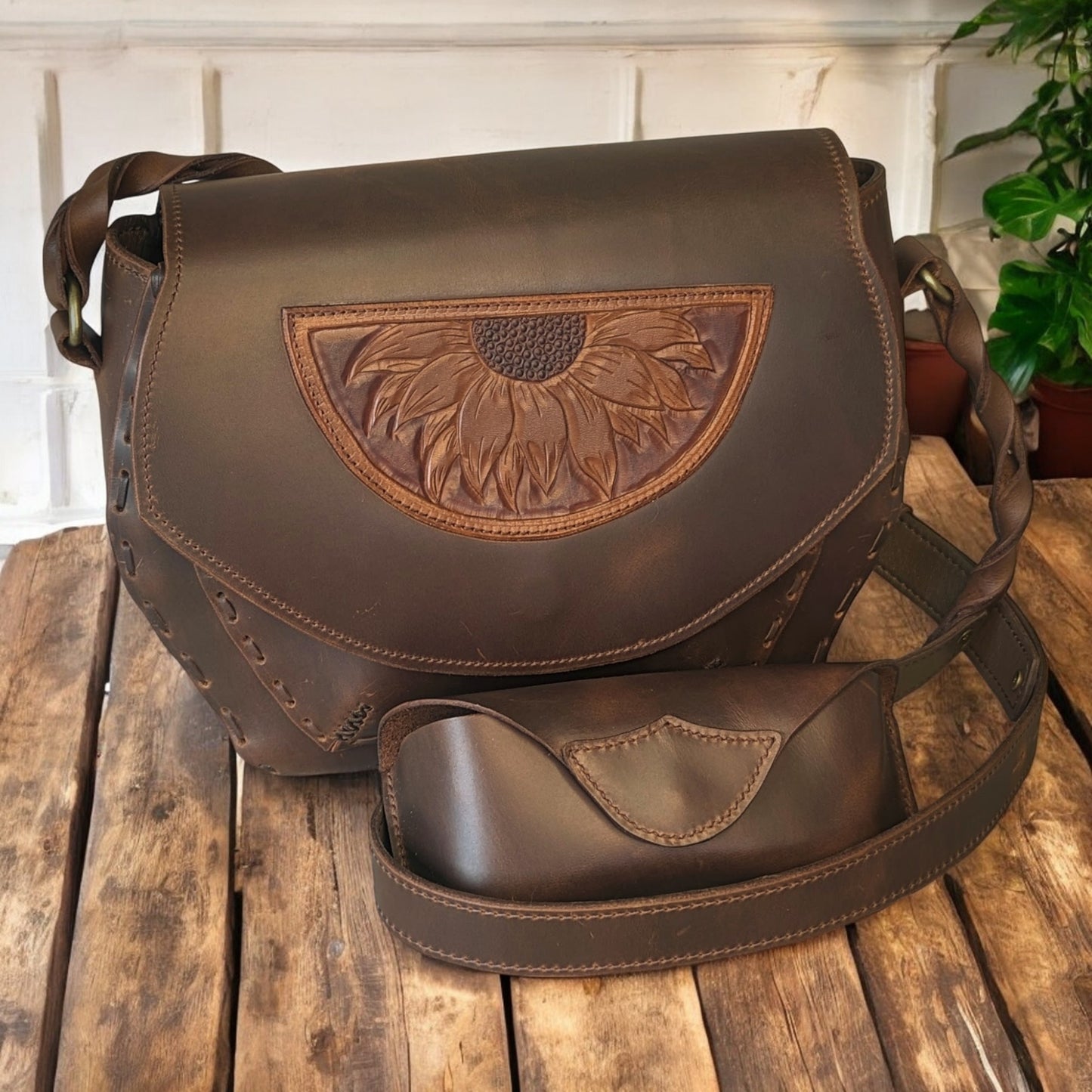 Brown Leather Eyewear Case