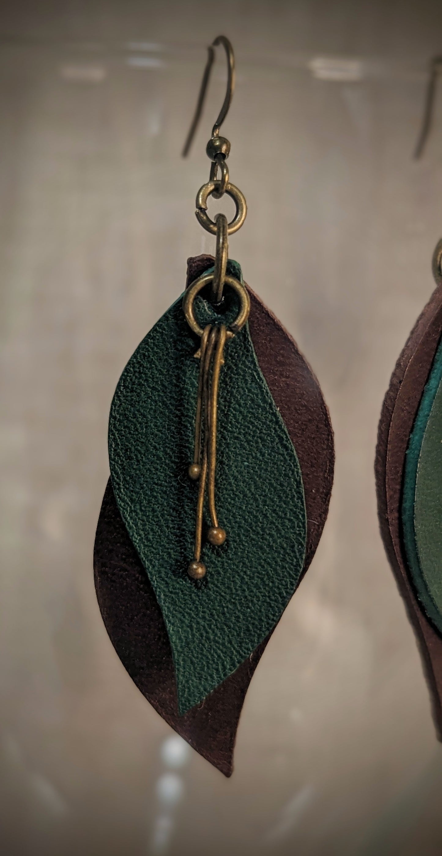 Green Brown Earrings