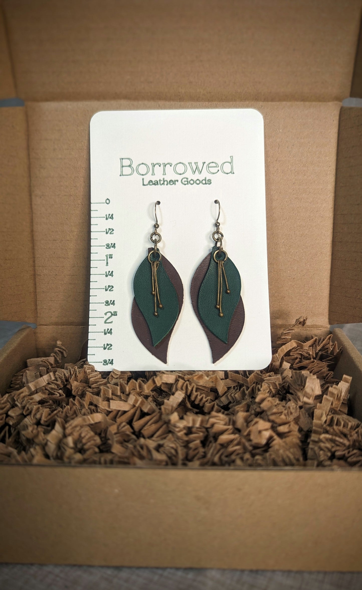 Green Brown Earrings