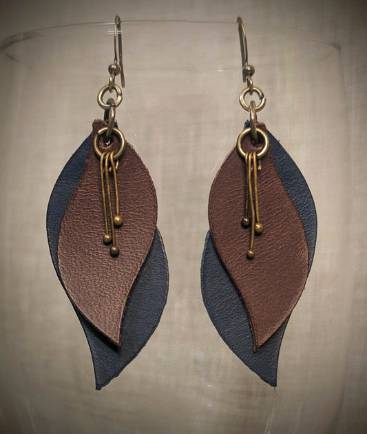 Brown Blue Earrings