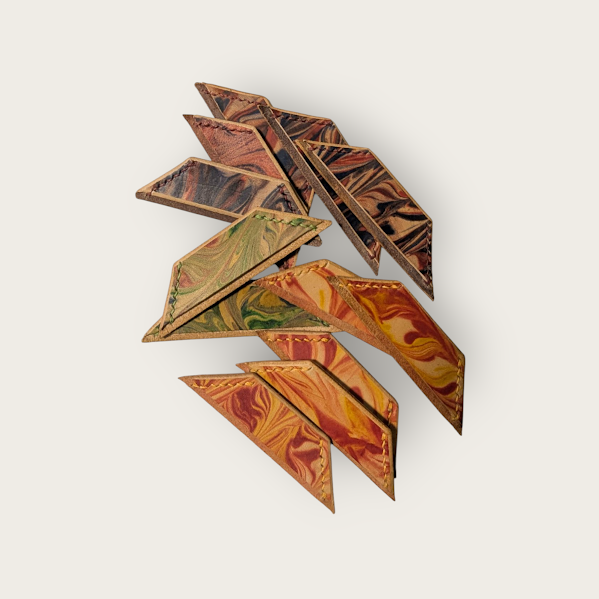 Marbled Leather Bookmark