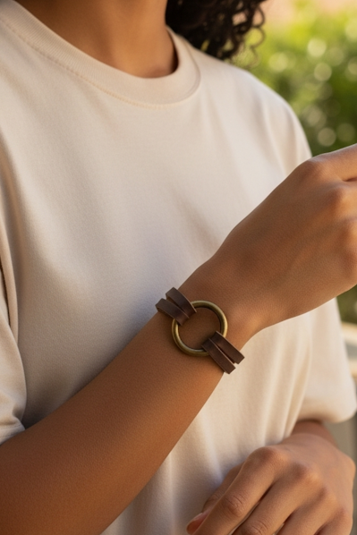 Circle Bracelet -- Cognac