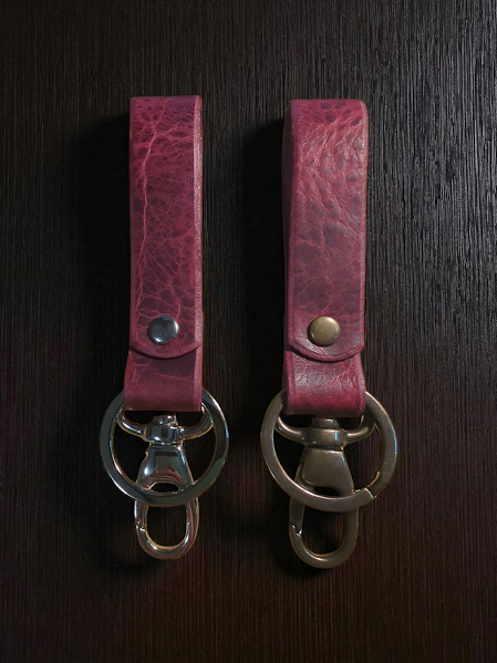 Red Bison Leather Key Fob