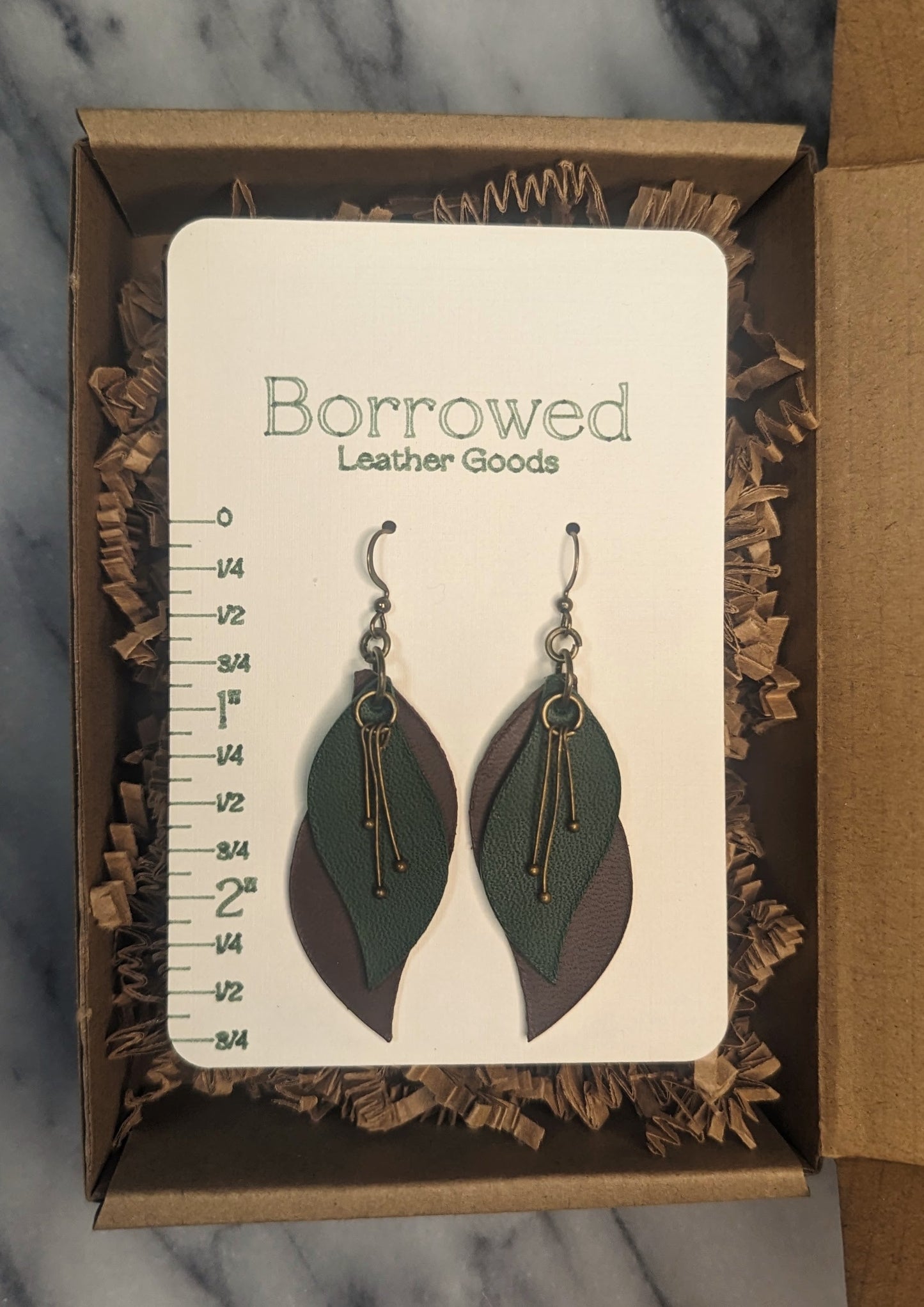 Green Brown Earrings