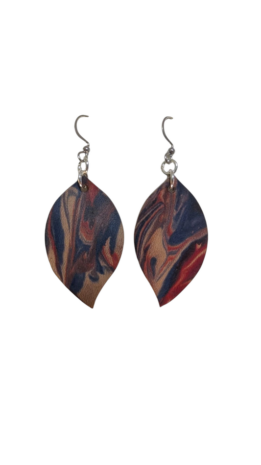 Marbled Leaf Earrings