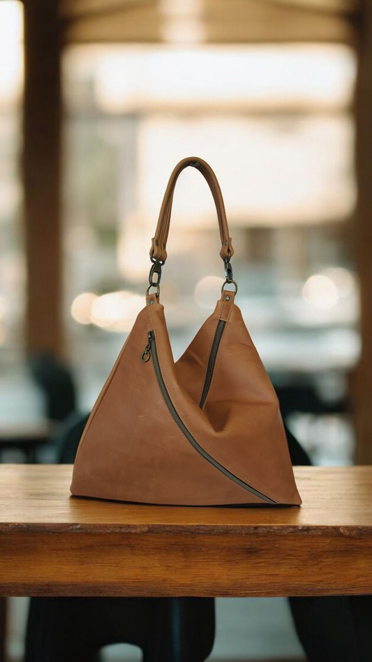 Slouchy Triangle Bag -- Bronze